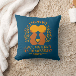 Teal I stöder BLACK MATERNAL Health AWARENESS Mamm Kudde