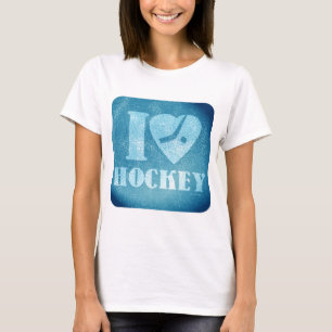 Teal Ice I Heart Hockey Epic Sports Logo T Shirt