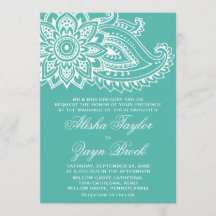 Teal Indian Paisley Formal Bröllop