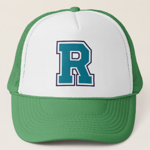 Teal Initial ’R’ Truckerkeps