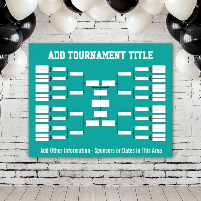 Teal inom sportstridsområdet poster (Custom Tournament Bracket Poster)