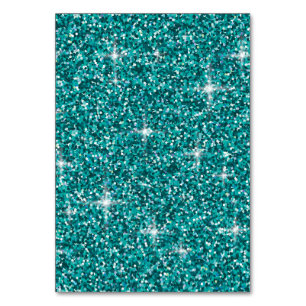 Teal iridescent glitter bordsnummer