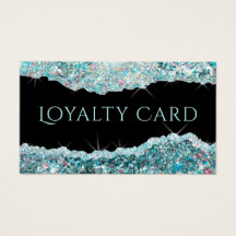 Teal iridescent glitter-förmånskort
