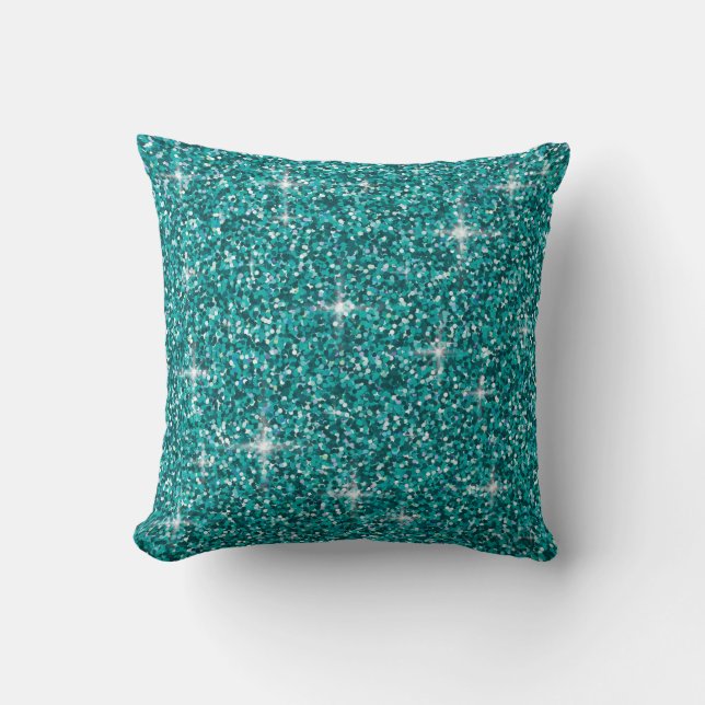Teal iridescent glitter kudde (Framsida)
