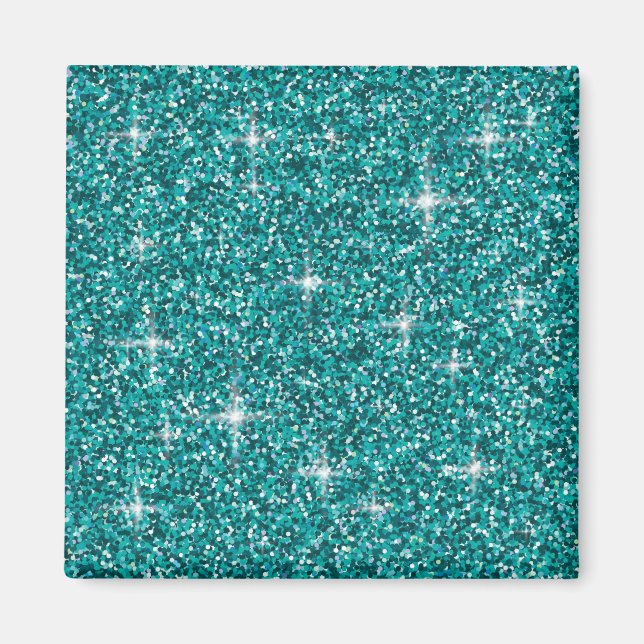 Teal iridescent glitter magnet (Framsidan)