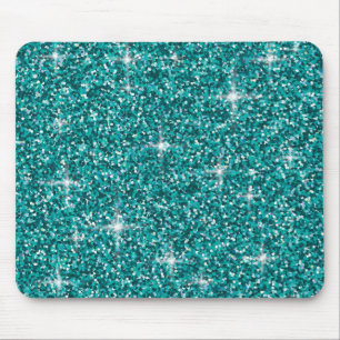 Teal iridescent glitter musmatta