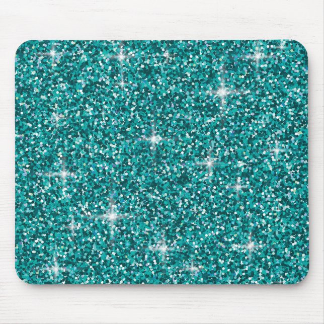 Teal iridescent glitter musmatta (Framsidan)