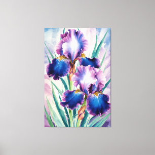*~* Teal Iris Flower Artsy Iris Painting AP84 Canvastryck