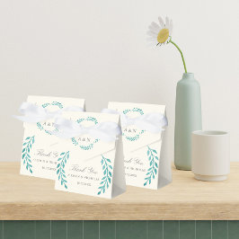 Teal Ivory Simple Modern Wandan Bröllop Presentaskar