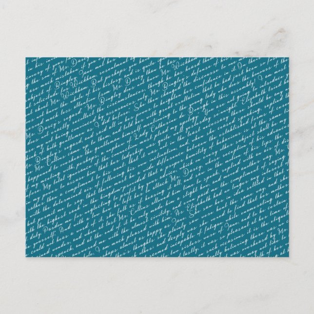 Teal Jane Austen Pride Prejudice Netherlands Boll Vykort (Framsida)