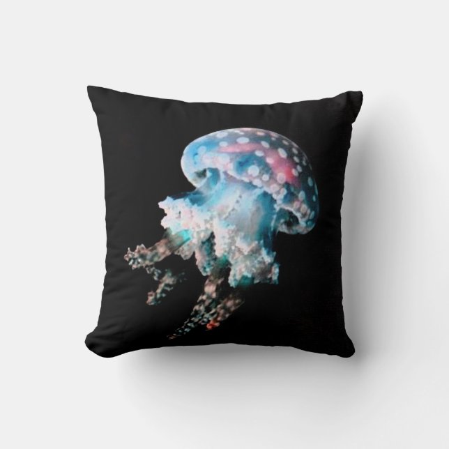 Teal Jellyfish Pillow Kudde (Framsida)