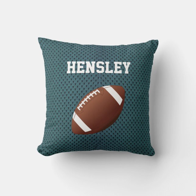 Teal Jersey Football Dekorativ kudde (Framsida)