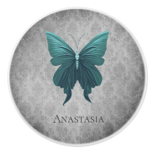 Teal Jeweled Butterfly Knopp