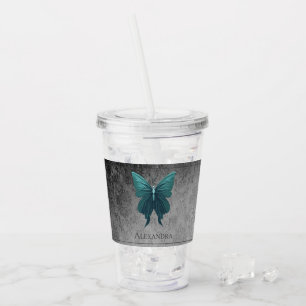 Teal Jeweled Butterfly Take Away Mugg