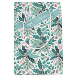 Teal jul Holly Berries Mönster#17 ID1009