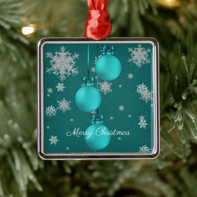Teal jul Ornaments Helgdag Ornament (Träd)