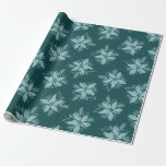 Teal jul Poinsettia Flower Helgdag Wrapping Presentpapper<br><div class="desc">Teal jul Poinsettia Flower Holiday-emballering papper liten</div>