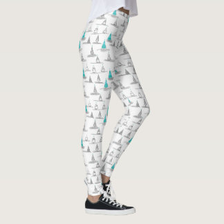 Teal Julgran Mönster#5 ID1009 Leggings