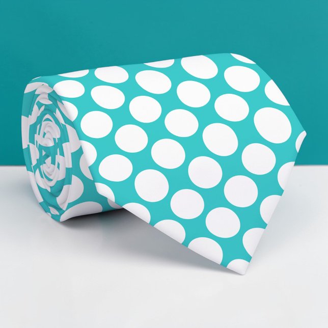 Teal Jumbo Polka Dots Custom Necktie Slips (Skapare uppladdad)