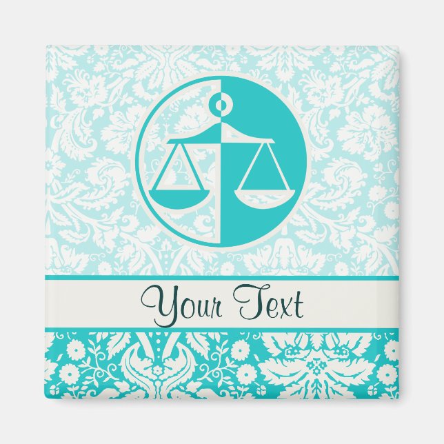 Teal Justice Scales Magnet (Framsidan)