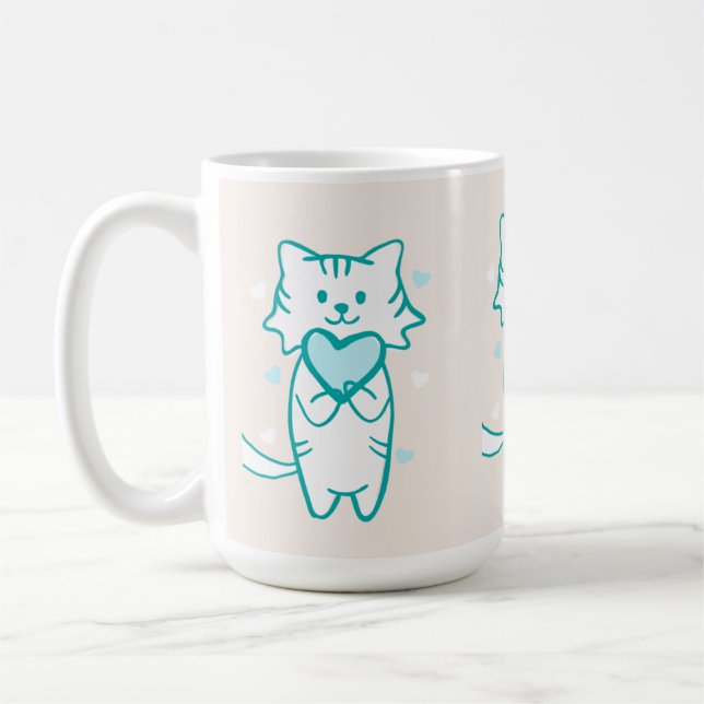 Teal Kattunge Kaffemugg (Vänster)