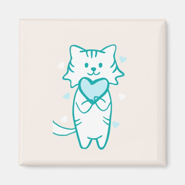 Teal Kattunge Magnet (Framsidan)
