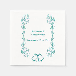 Teal Klockor Scrollwork Wedding Reception Pappersservett