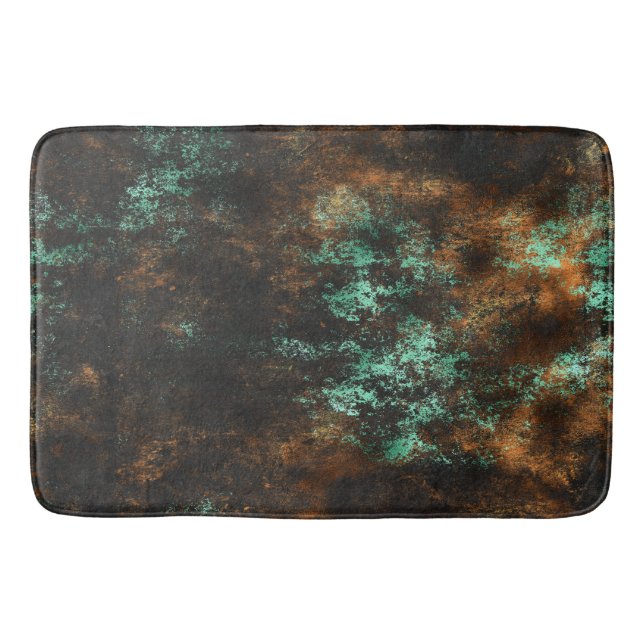 Teal Koppar Metallisk Patina Badrumsmatta (Framsidan)