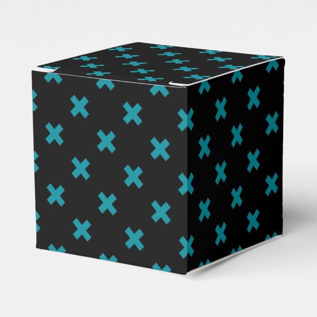 Teal kor stygn på svart presentaskar (Framsidan Sidan)