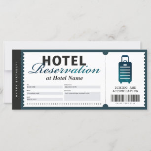 Teal-kupongcertifikat för hotellplatsreservation