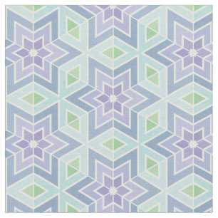 Teal & Lavender Geometric Stars & Diamonds Mönster Tyg