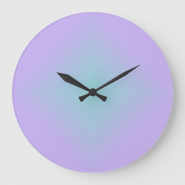Teal Lavender Glow Stor Klocka (Framsida)