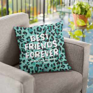 Teal Leopard BFF Best Friend Besties Kudde