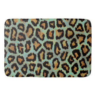 Teal leopard (chic) badrumsmatta