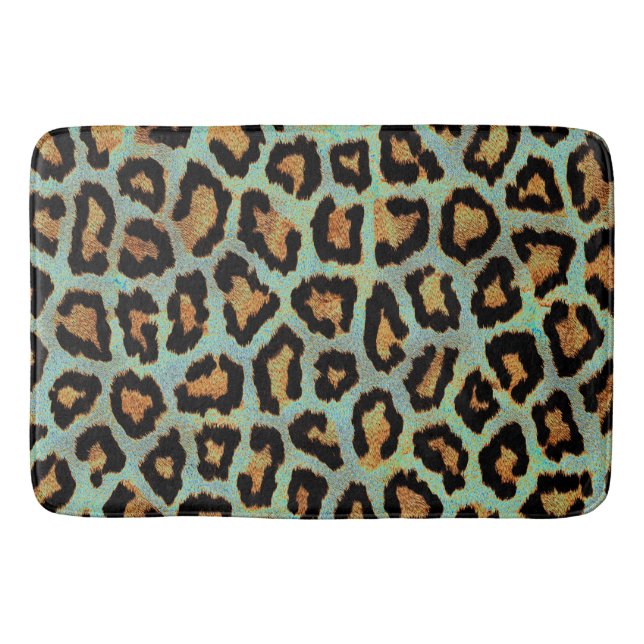 Teal leopard (chic) badrumsmatta (Framsidan)