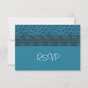 Teal Leopard Päls Mönster RSVP OSA Kort