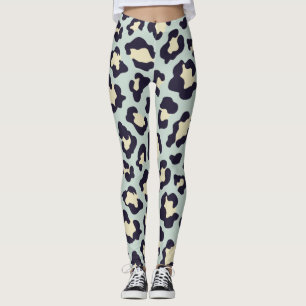Teal leopard print leggings