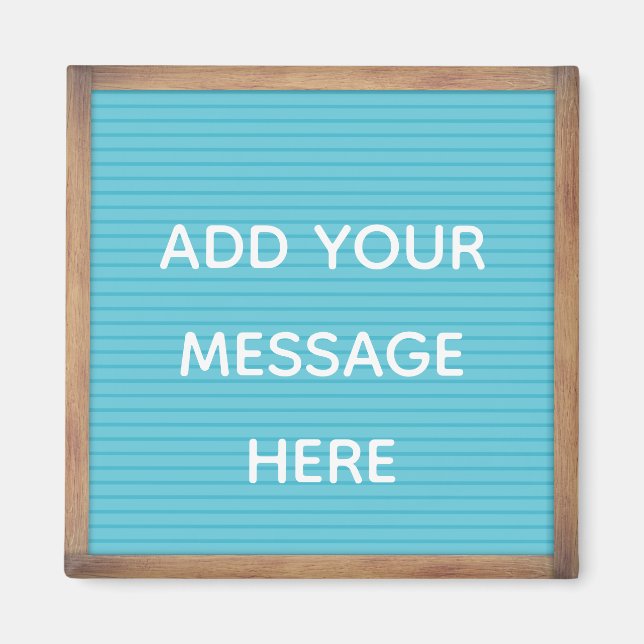 Teal Letterboard i Ram Anpassningsbar Message Magnet (Framsidan)