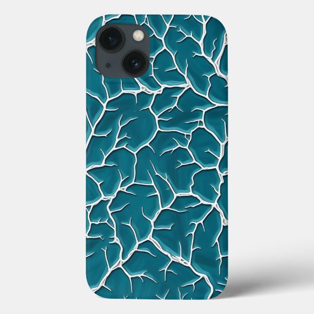 Teal Lightning Texture iPhone Case Design (Baksida)