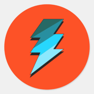 Teal Lightning Thunder Bolt Runt Klistermärke