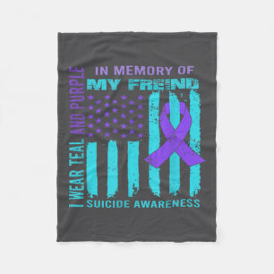 Teal lila band Suicide Awareness Flag Vän B Fleecefilt