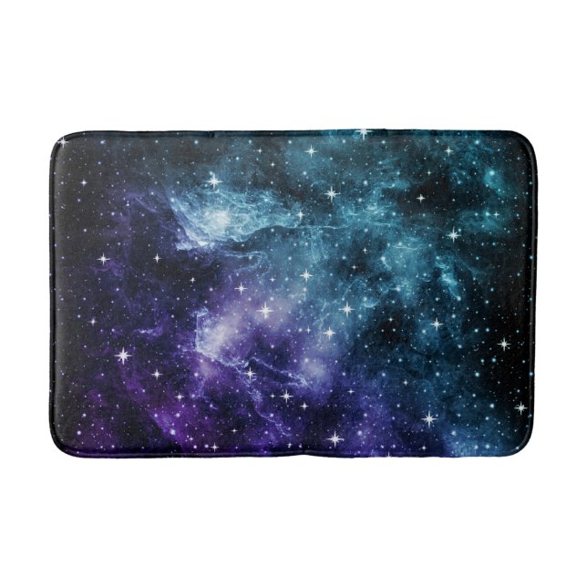 Teal Lila Galaxy Nebula Dream #1 Badrumsmatta (Framsidan)