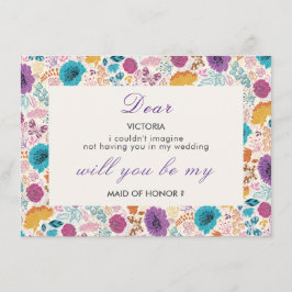 Teal Lila Gult Vår Meadow Bridesmaid Meny