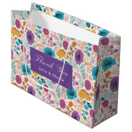 Teal Lila Gult Vår Meadow Flowers Bröllop