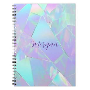 Teal & Lila Iridescent Design, skript Namn Anteckningsbok