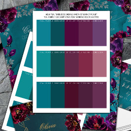 Teal Lila Jewel Tone Bröllop Färg Palettes