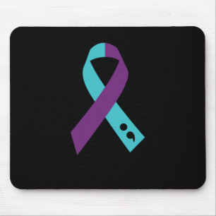 Teal Lila Ribbon Semicolon Suicide Prevention Musmatta