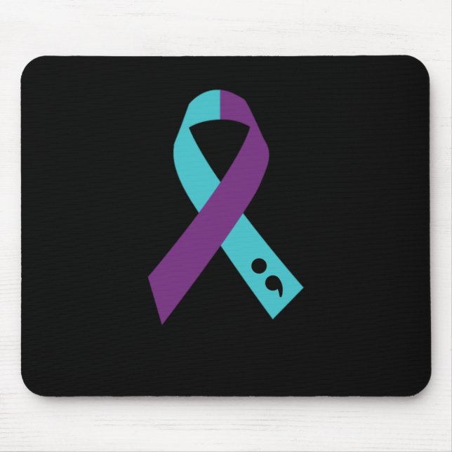 Teal Lila Ribbon Semicolon Suicide Prevention Musmatta (Framsidan)