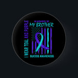 Teal Lila Ribbon Suicide Awareness Flagga Jag sakn Knapp<br><div class="desc">Teal Lila Ribbon Suicide Awareness Flagga Jag missar min bror</div>
