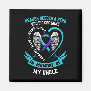 Teal Lila Ribbon Suicide Awareness Shirt farbror M Magnet